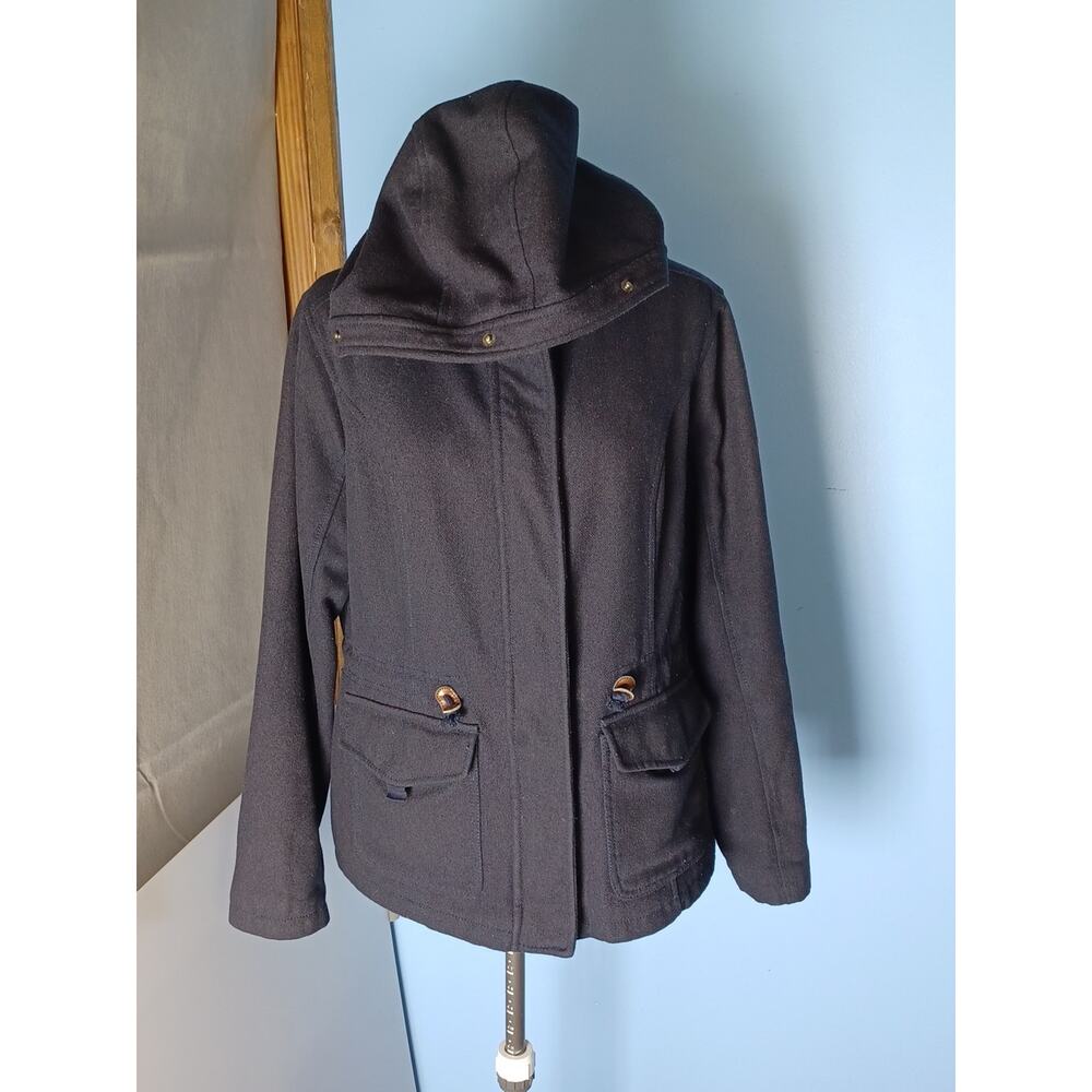 Hollister Kids Size XL Jacket Hooded Cinch Waist Plaid Lining Warm Fun Cottage